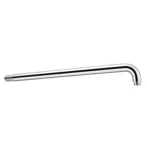 Chromfarbener Brausearm mit einer L-Form, geeignet für die Montage in Duschbereichen. Produkt von Hansgrohe.